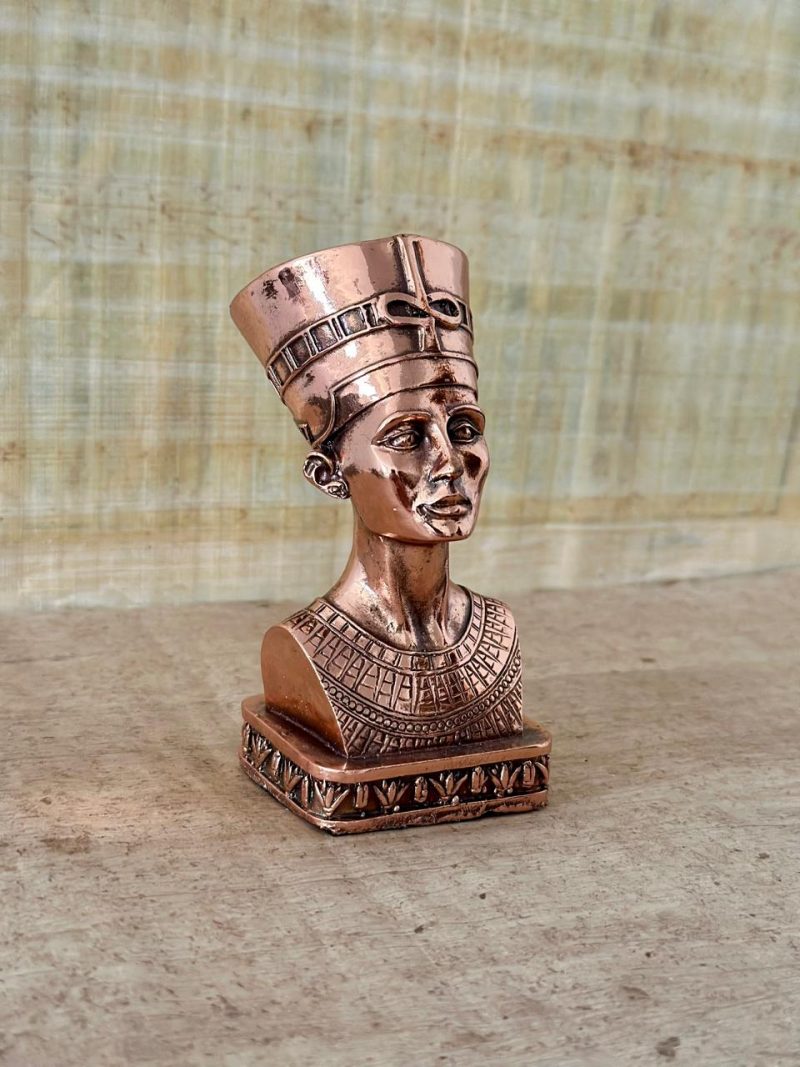 Decorative Gold Egyptian Bust, 13 cm Height, Ancient Artifact Figurine