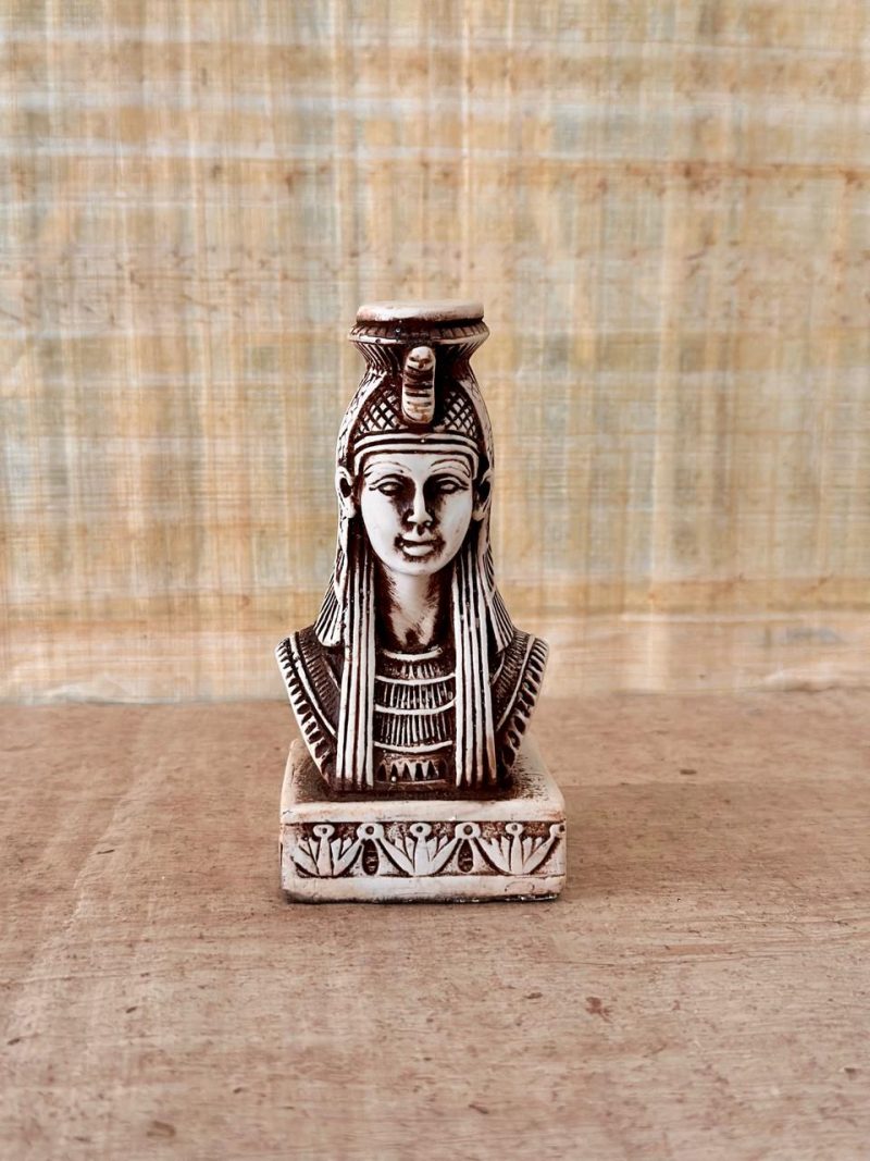 Decorative Egyptian Bust Statue, Ancient Egyptian Woman Sculpture, 13 cm Height, for Home or Office Decor