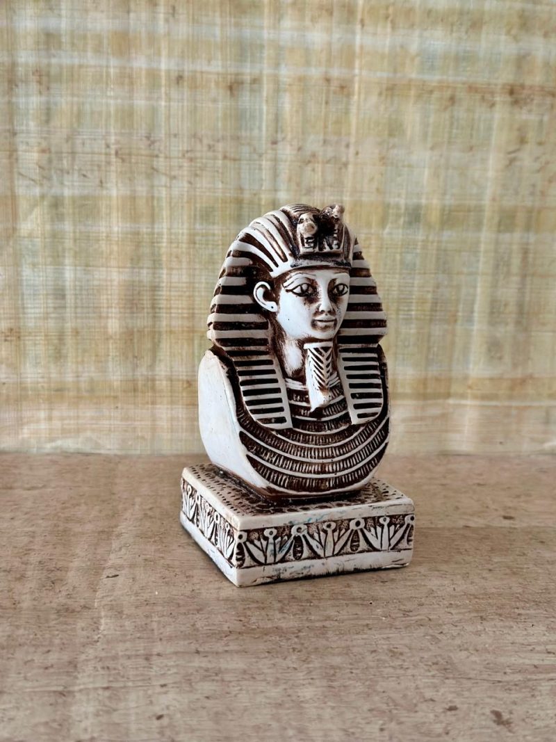 Decorative Egyptian Pharaoh Bust Statue, 13 Cm Height, for Home, Office or Gift