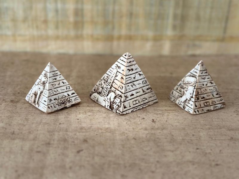 Egypt Granite Pyramid Cut Natural Stone Puzzles, Set of 3, Educational Toys & Gifts