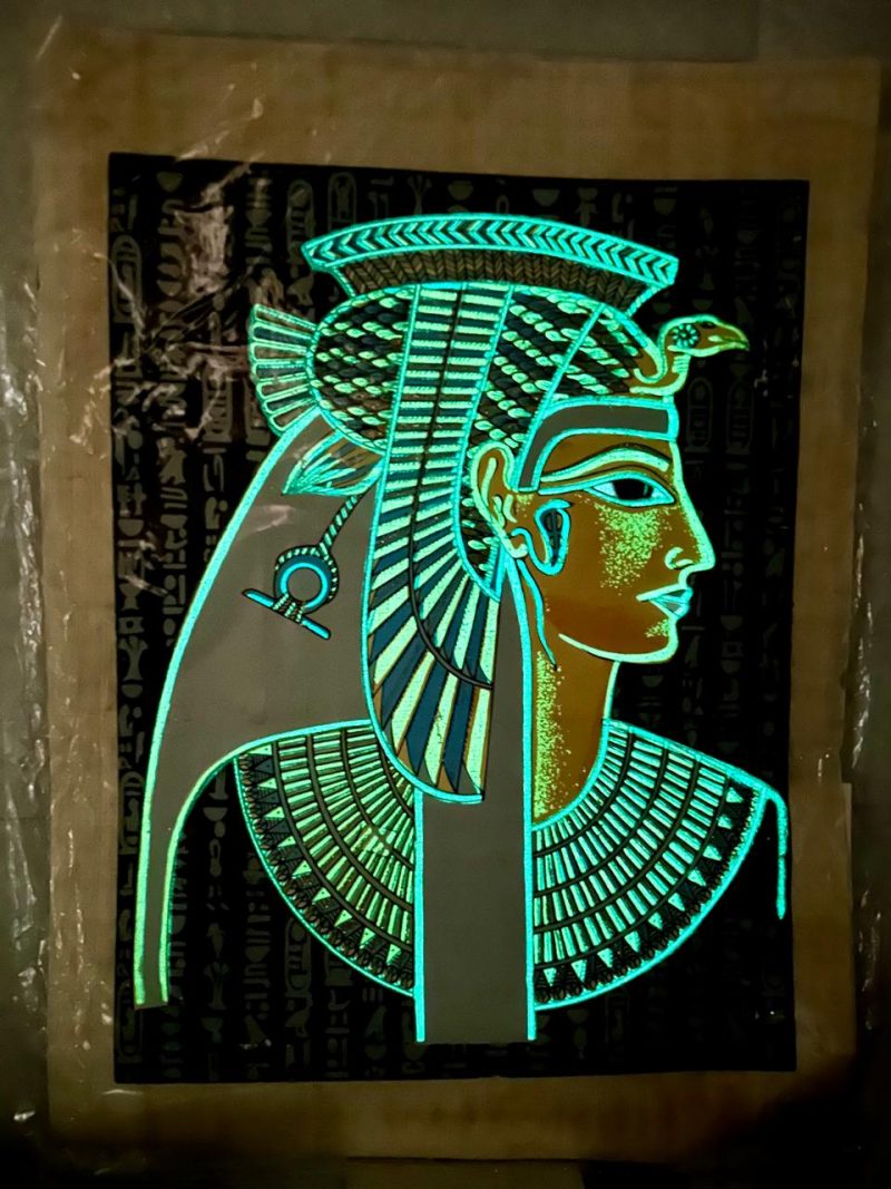 Illuminated Ancient Egyptian papyrus painting for home decoration 30x40 CM