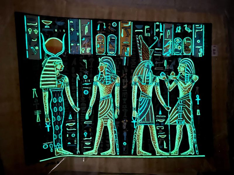 Illuminated Ancient Egyptian papyrus painting for home decoration 30x40 CM